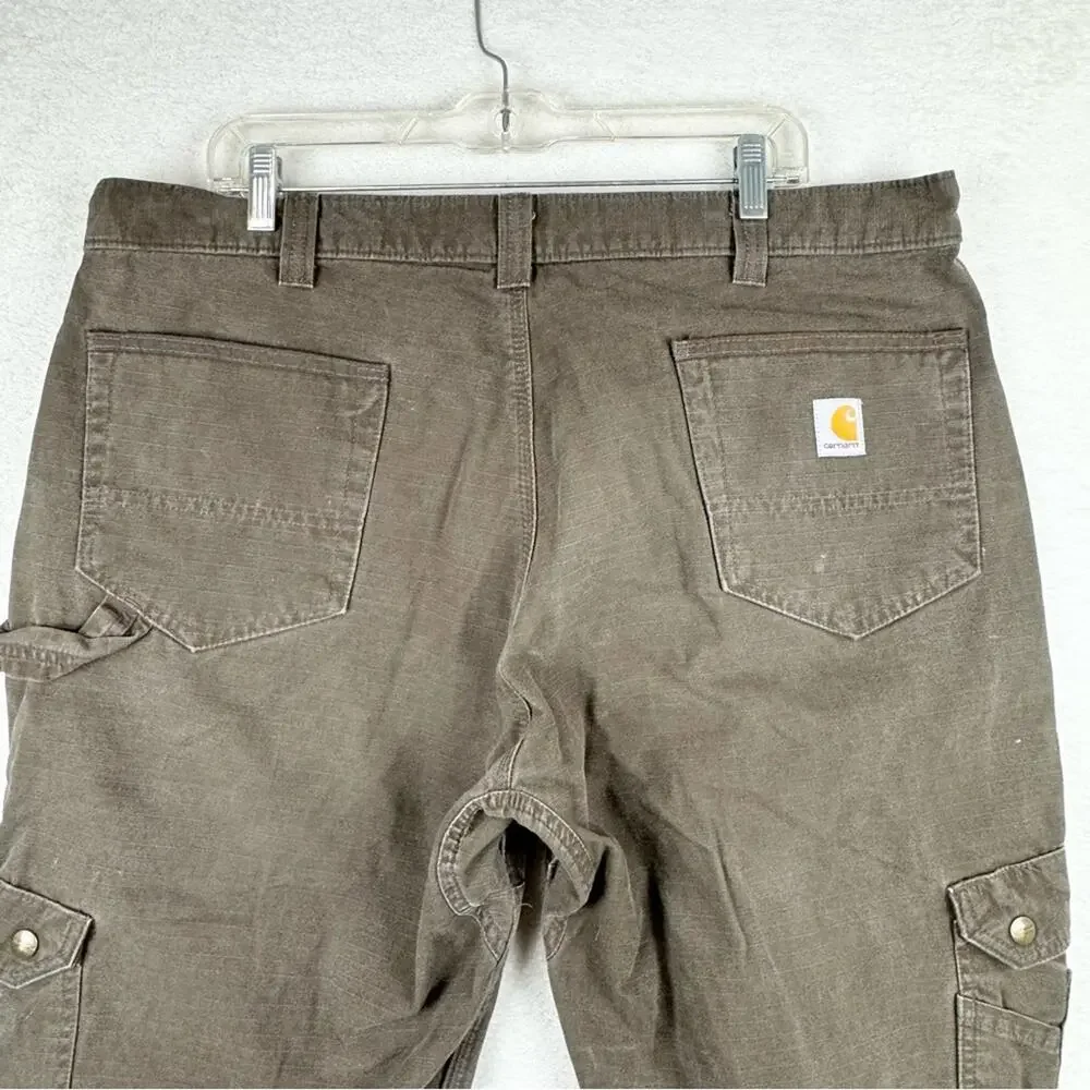 Carhartt Cargo Work Pant Relaxed Fit Rugged Flex Ripstop in Dark Coffee Sz 40x32
